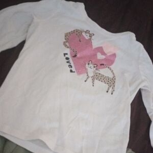 Kids White and Pink Graphic Shirt